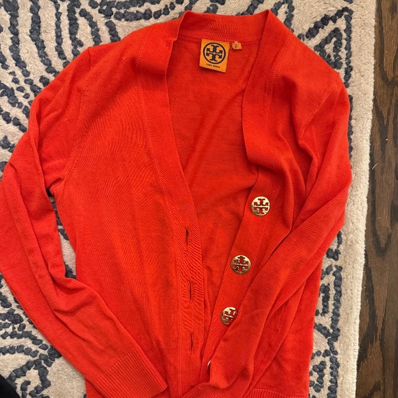 Tory Burch navy and orange cardigans, XS - Picture 2 of 4